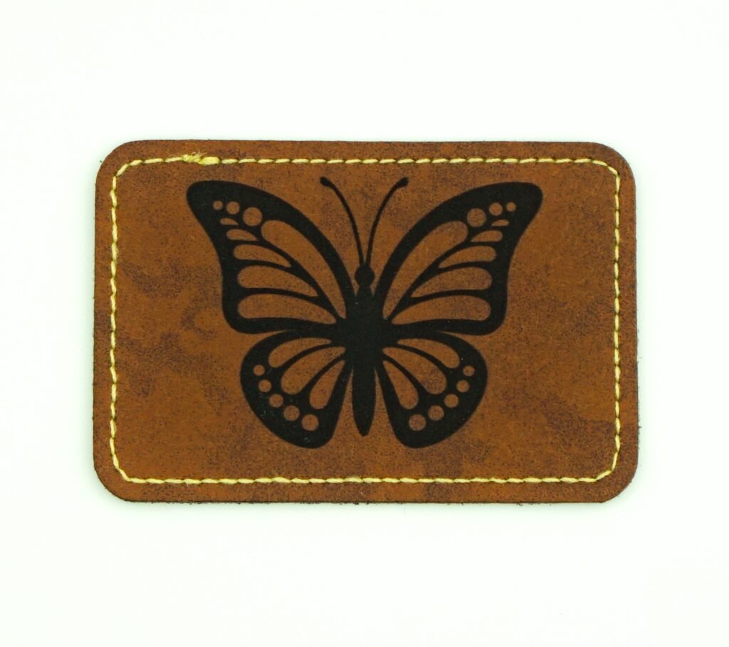 Monarch Butterfly – 3"x2" Laser Engraved Faux Leather Iron-On Patch