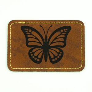 Monarch Butterfly – 3"x2" Laser Engraved Faux Leather Iron-On Patch