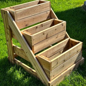 Premium 3-Tier Vertical Cedar Planter Box – Heavy-Duty Wooden Garden Bed